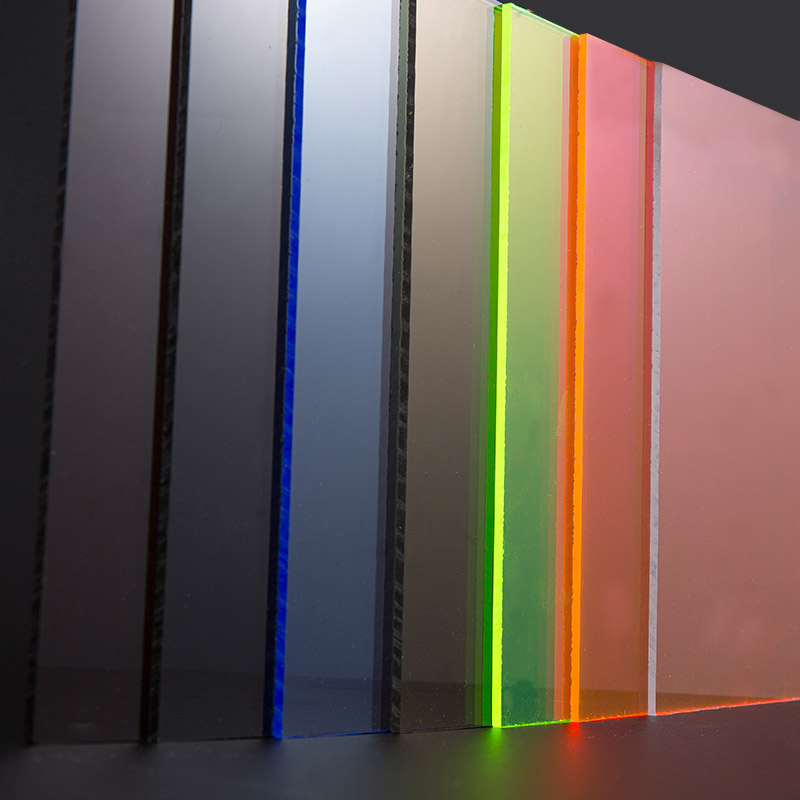 Gennemsigtig farverig akrylplade